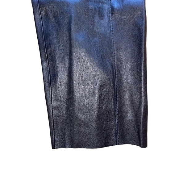 TORY BURCH Black Leather Stretch Skinny Straight Cargo Moto Pants Women’s 8 - Picture 6 of 7